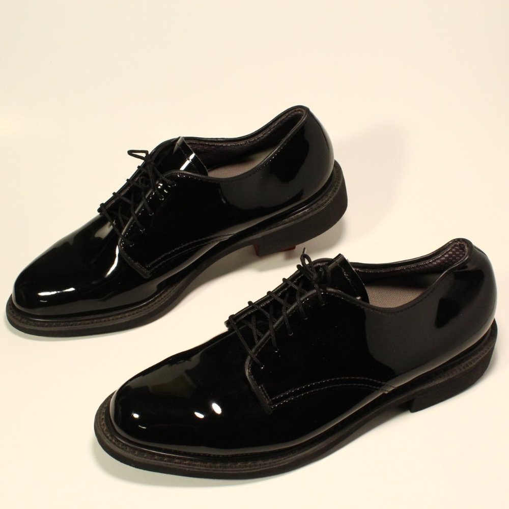 Capps Air-Lite Oxford Black Shiny Shoes Military Approved Men's Size 10